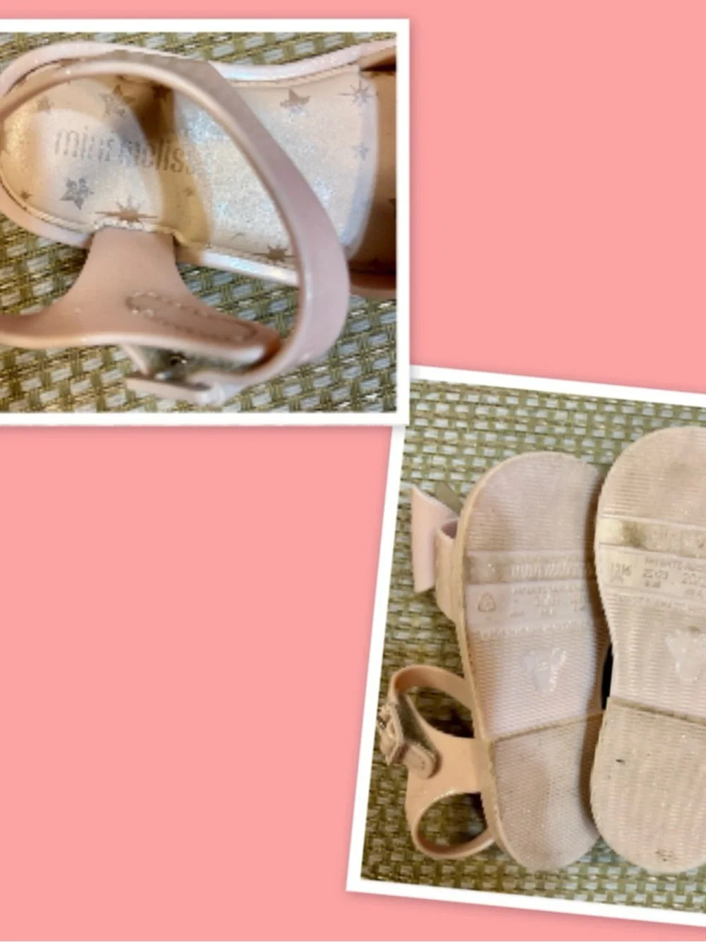 Mini Melissa Pink Mar Sandal Star Pink Jelly Sandals ~ Size 7